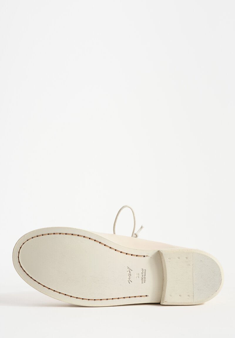 Marsell Leather Zucca Media Derby Shoe in Ivory White