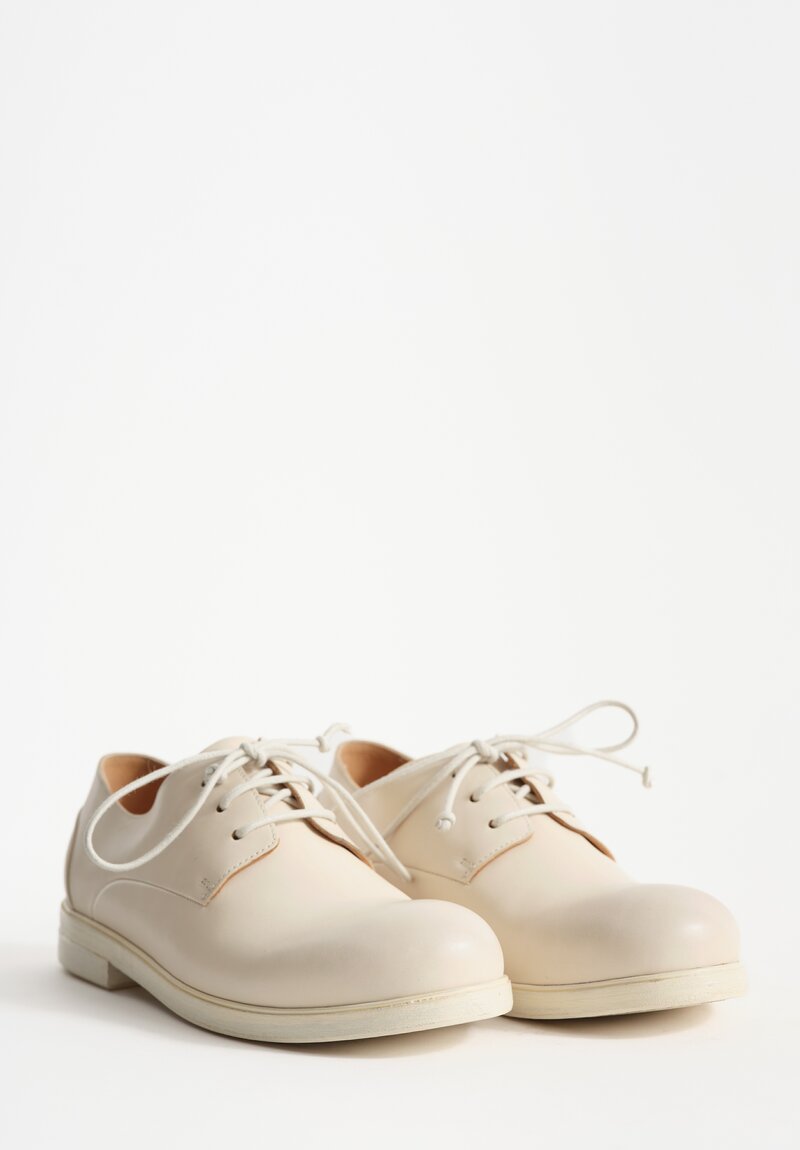 Marsell Leather Zucca Media Derby Shoe in Ivory White