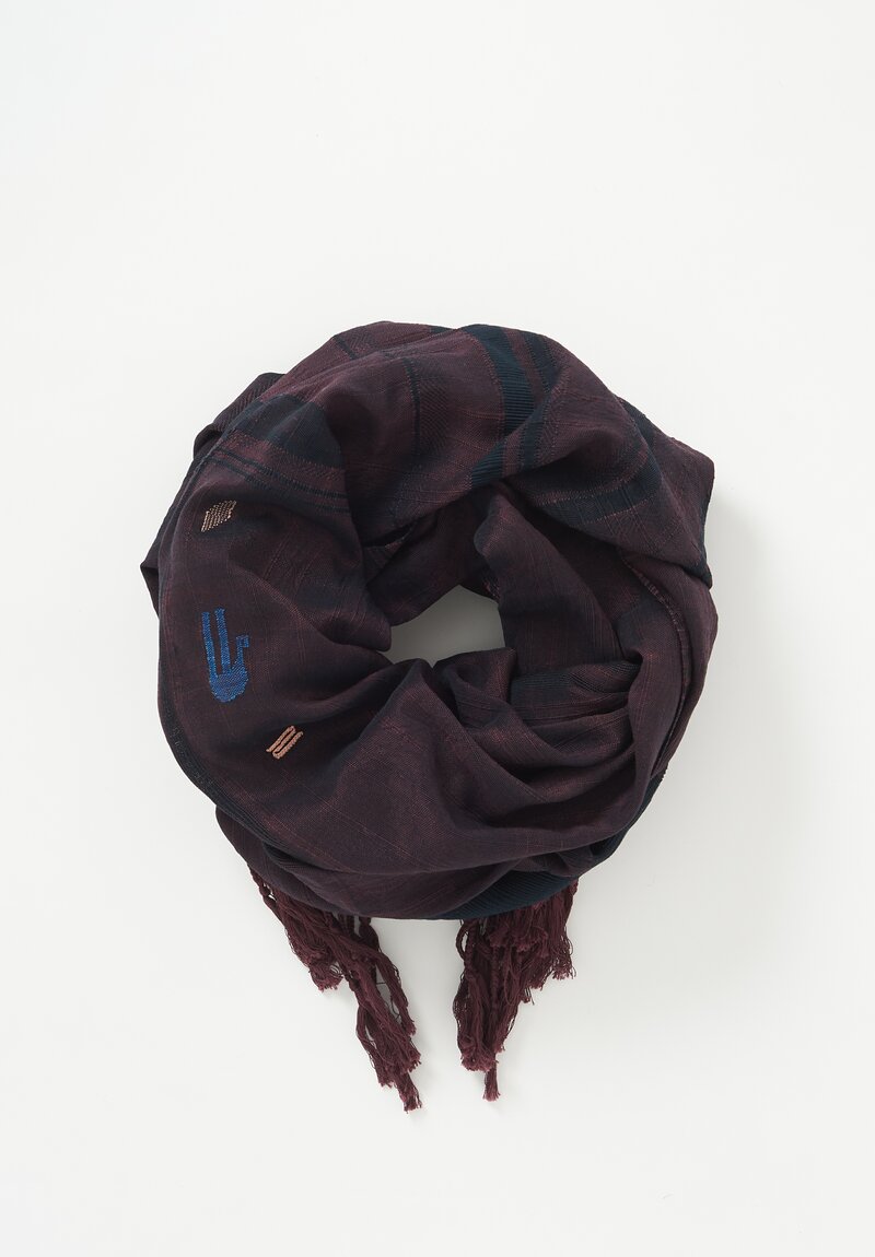 Christopher Duncan Handwoven Cotton & Muka Flax Elephant IX Scarf	