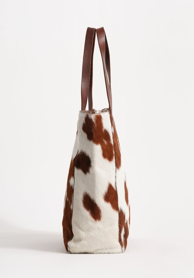 Massimo Palomba Hair on Hide Ella Cavallino Pony Tote in White, Brown, Black III
