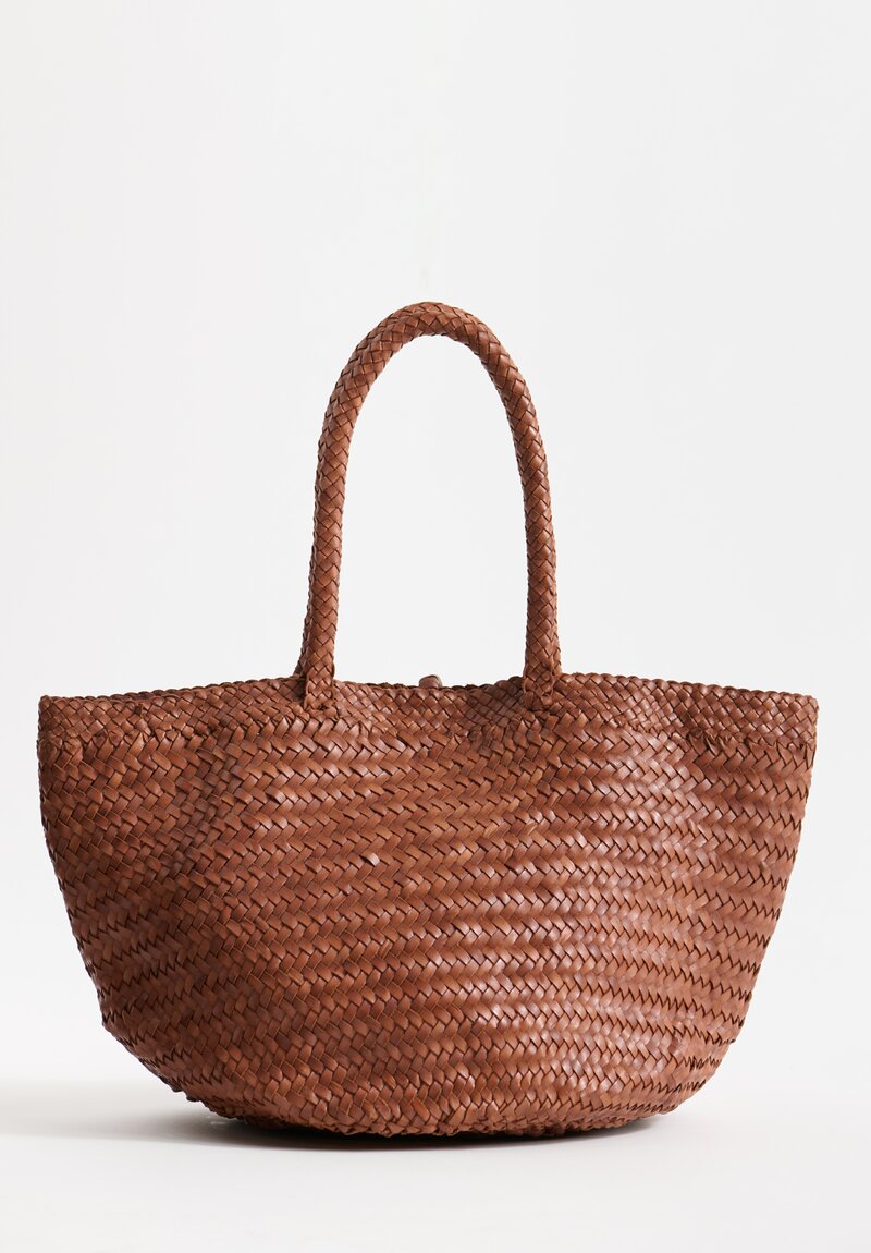 Massimo Palomba Handwoven Leather Ines Spiga Tote in Saddle Brown	