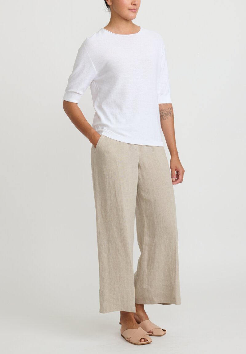 Antonelli Cotton Short Sleeve Platone Sweater in White