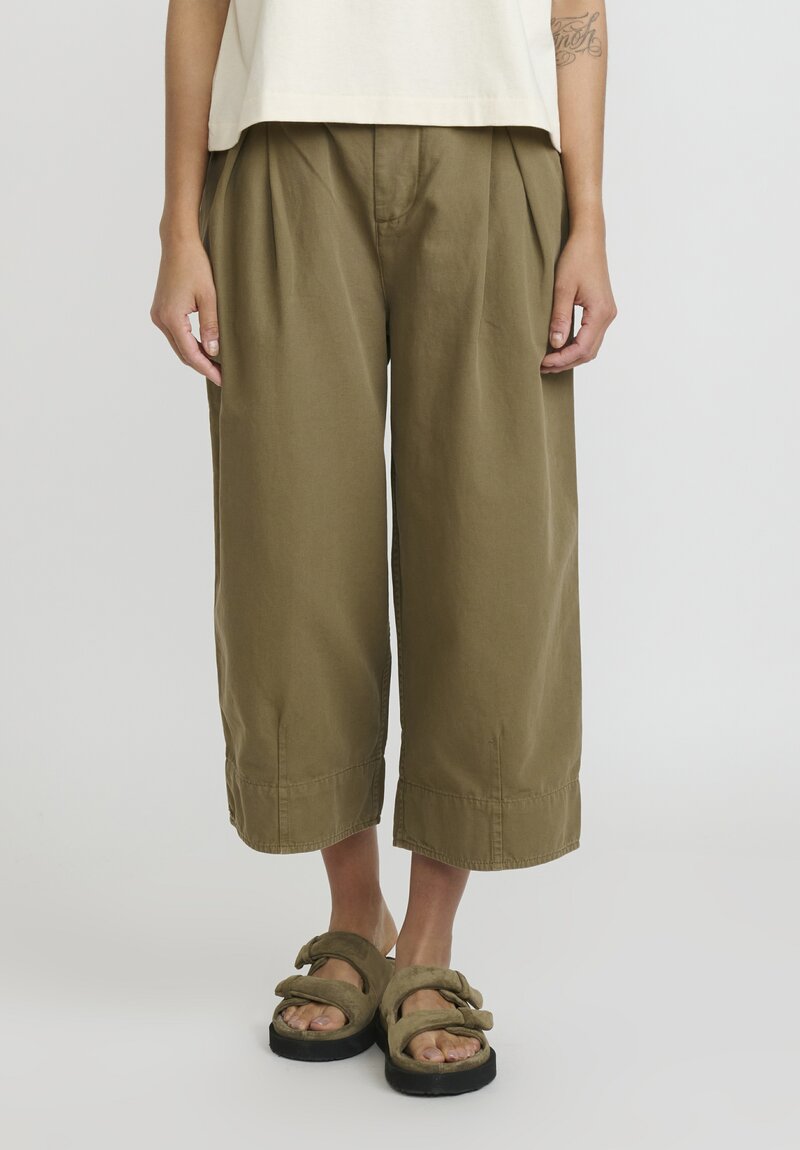 Toogood The Etcher Trouser in Cotton Canvas in Khaki Green