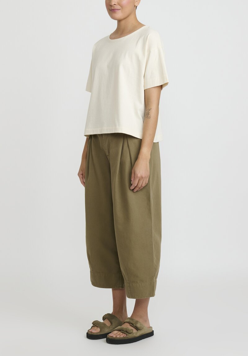 Toogood The Etcher Trouser in Cotton Canvas in Khaki Green