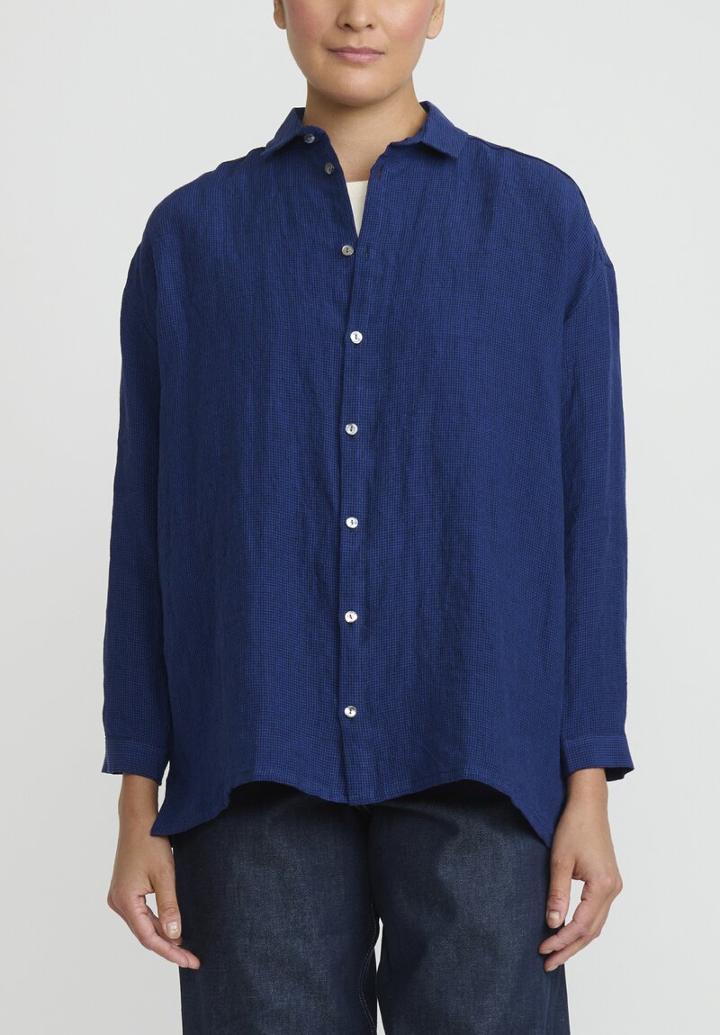 Toogood The Draughtsman Shirt in Blue & Black Check