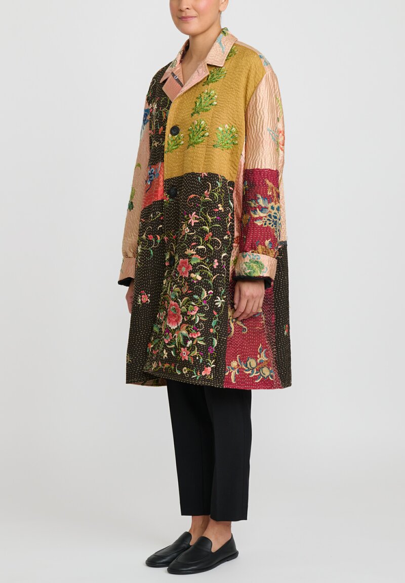 By Walid Antique Embroidered Chinese Silk Rufus Coat