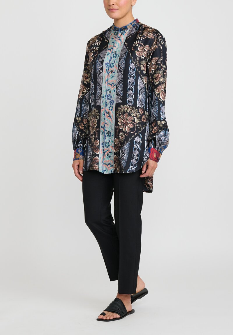 Pierre-Louis MASCIA- Printed Silk Shirt- Woman- M - Multicolor