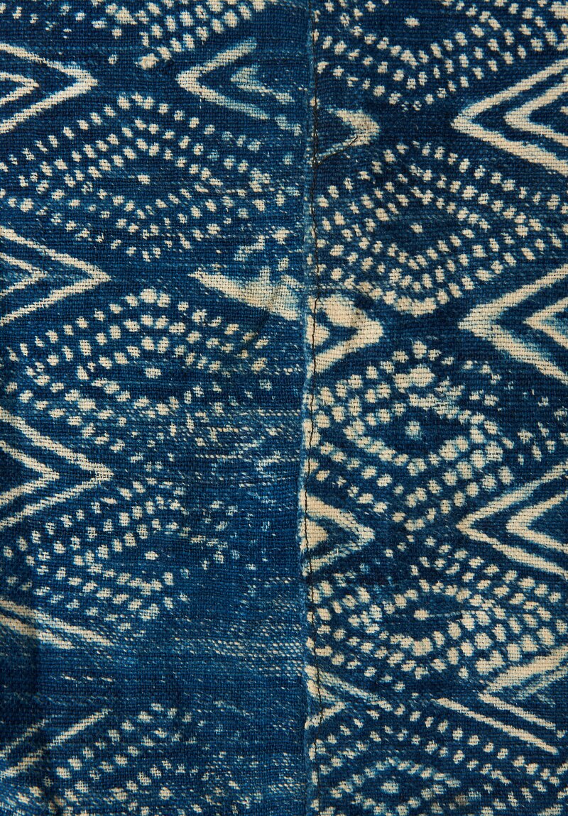 Vintage Cotton Indigo Malian Mud Cloth, Diamond & Checkerboard Resist ...