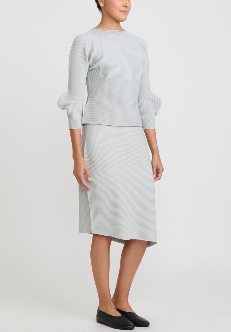 Issey Miyake Concretion Pleats Top in Light Grey	