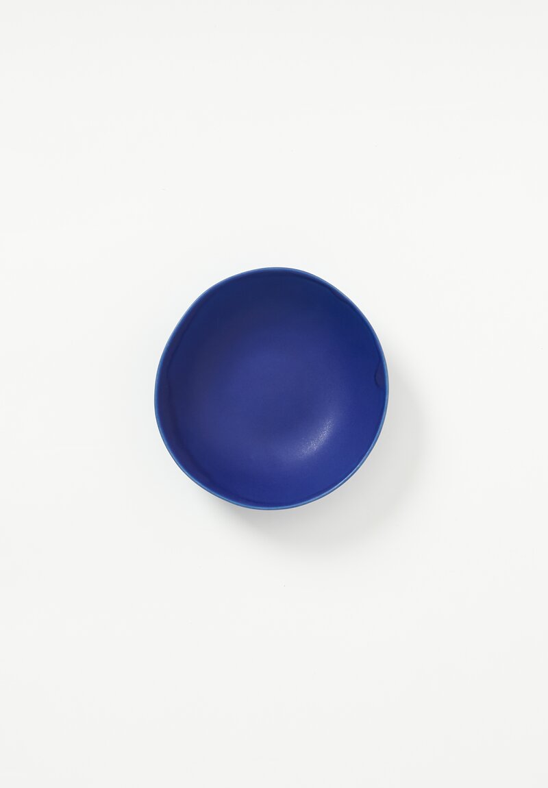 Christiane Perrochon Handmade Stoneware Salad Bowl in Matte Blue