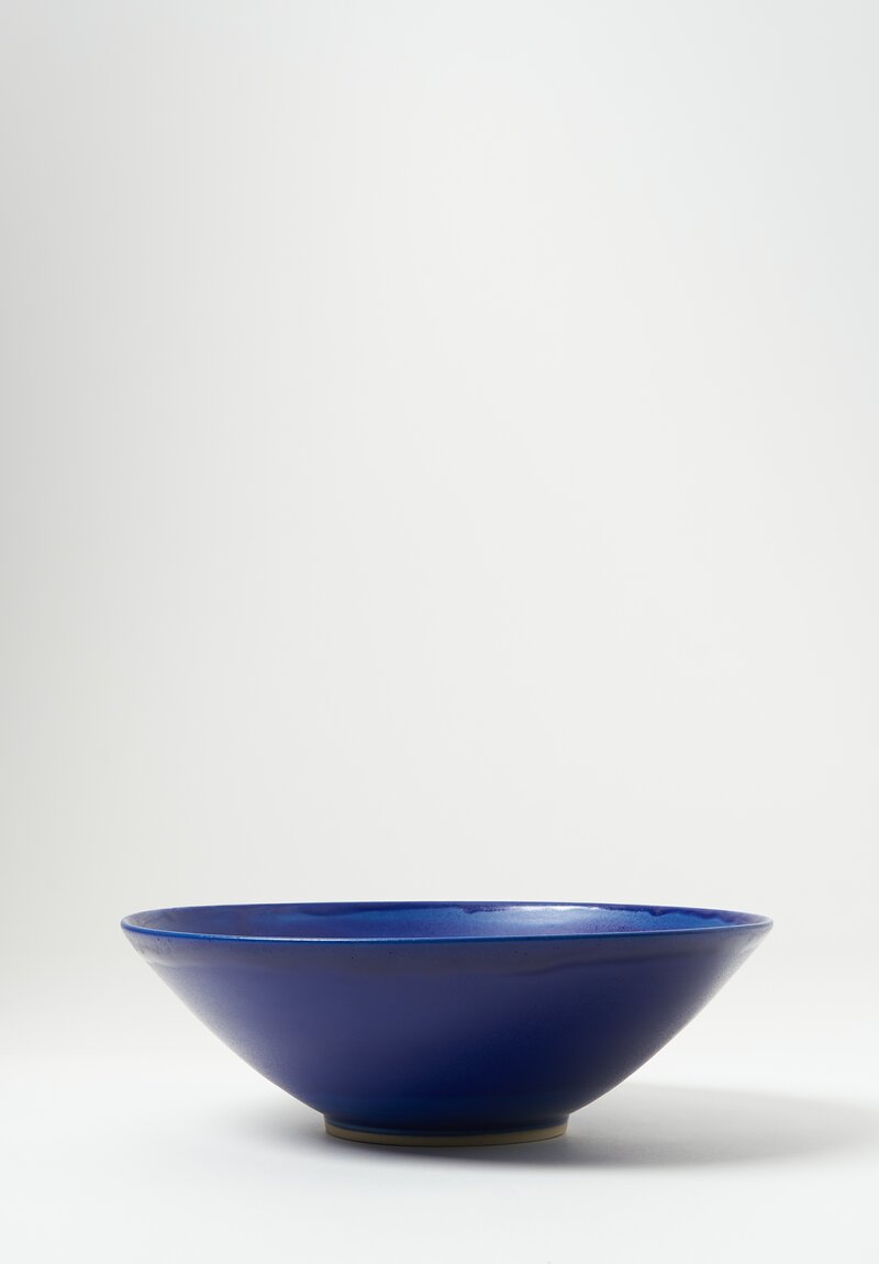 Christiane Perrochon Handmade Stoneware Medium Serving Bowl in Matte Blue Violet