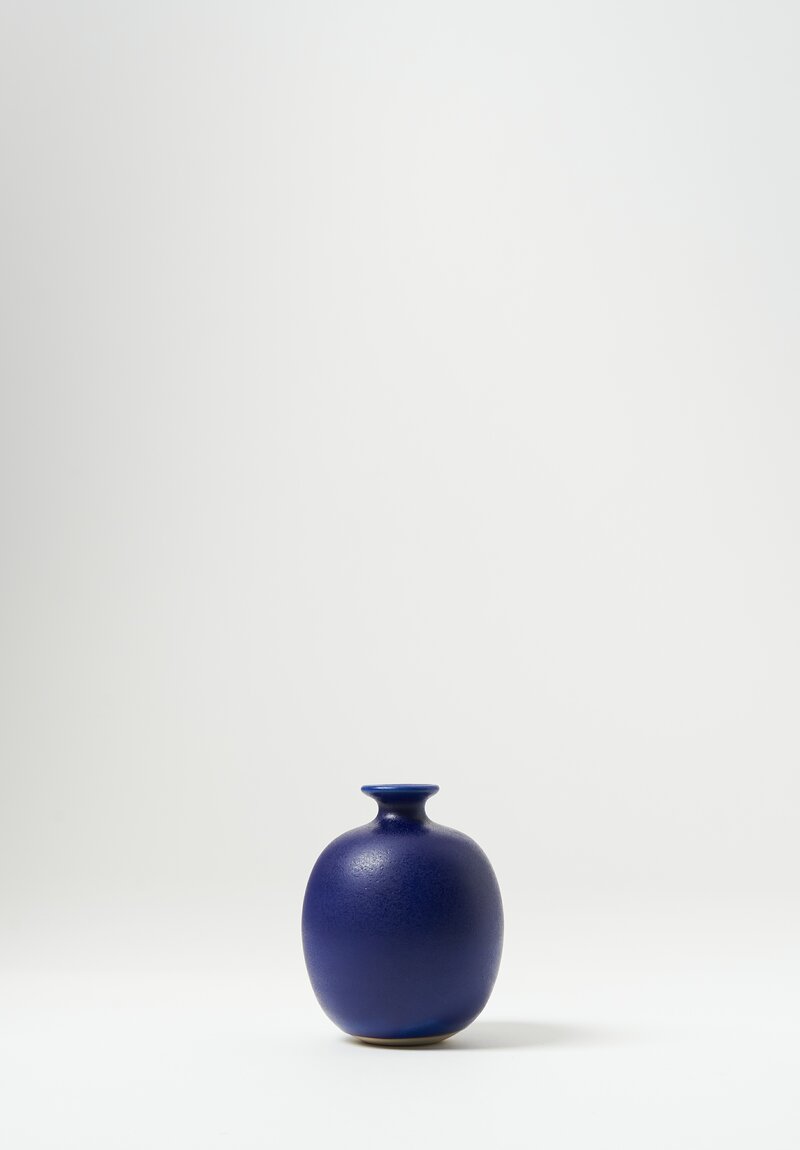 Christiane Perrochon Handmade Stoneware Sake Bottle	in Matte Blue