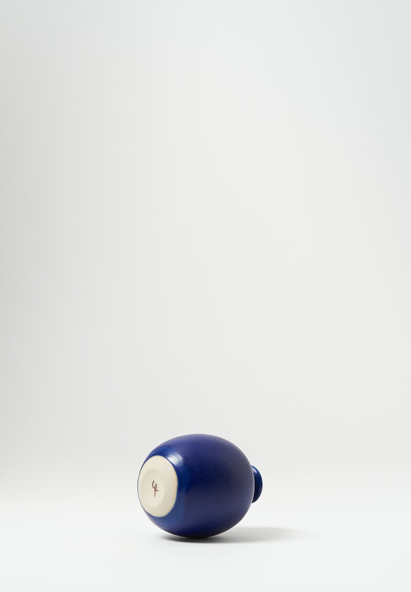 Christiane Perrochon Handmade Stoneware Sake Bottle	in Matte Blue