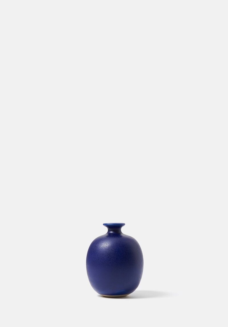Christiane Perrochon Handmade Stoneware Sake Bottle	in Matte Blue