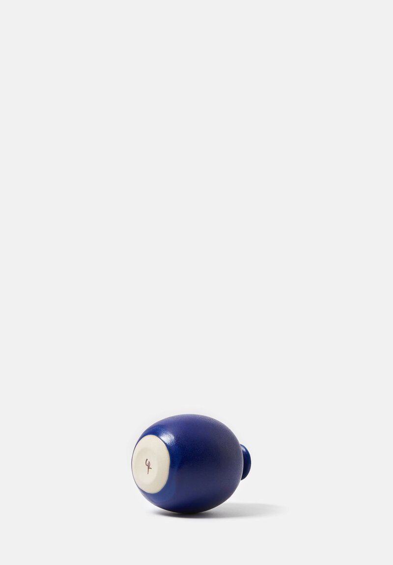 Christiane Perrochon Handmade Stoneware Sake Bottle	in Matte Blue