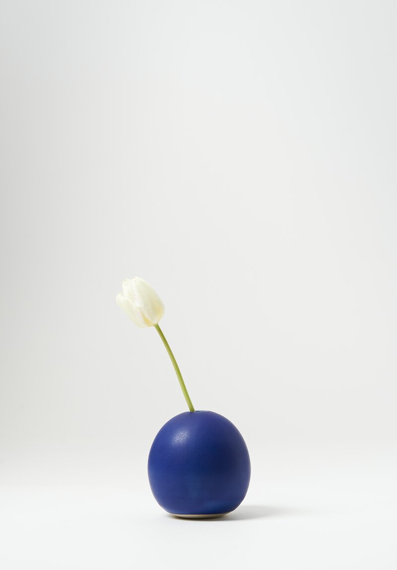 Christiane Perrochon Handmade Medium Egg Vase	in Matte Blue