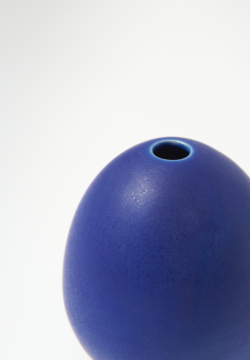 Christiane Perrochon Handmade Large Egg Vase in Matte Blue