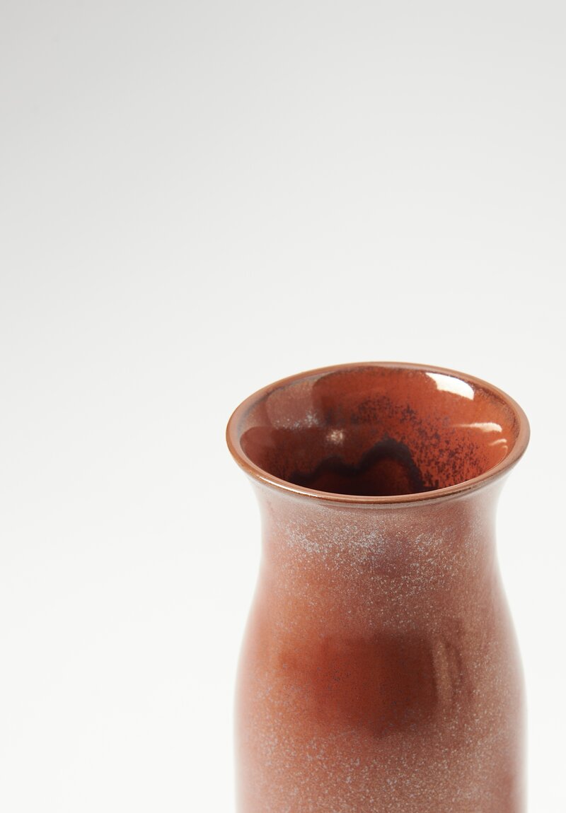 Christiane Perrochon Handmade Matte Stoneware Small Flower Vase in Iron Red