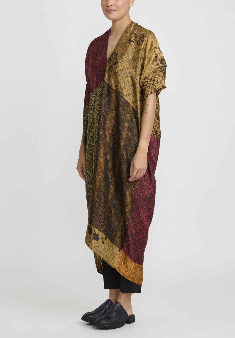 Masnada Pleated Sleeve Tunic in Tezpur Gold & Red	