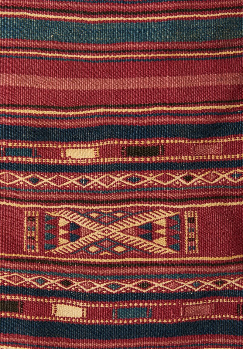 Vintage Handwoven Wool and Cotton Algerian Shawl	