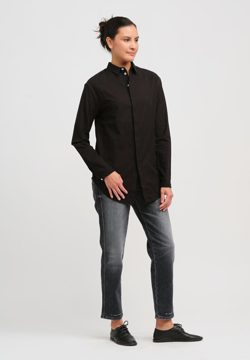 Umit Unal Lightweight Cotton Shirt in Black	