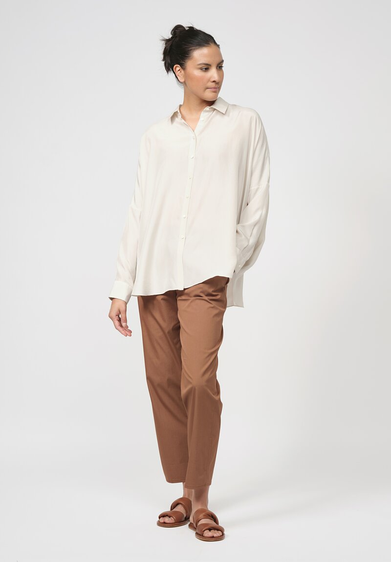 Antonelli Silk Cocco Shirt in Ivory White	