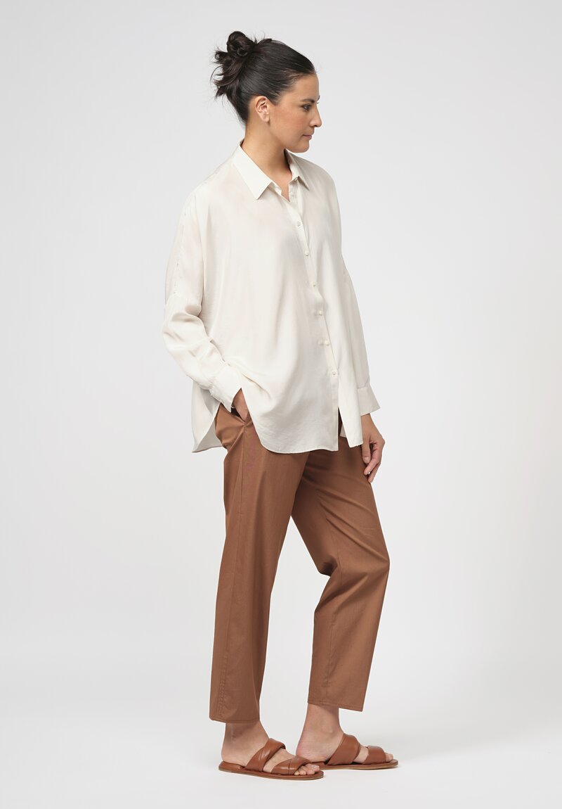 Antonelli Silk Cocco Shirt in Ivory White	