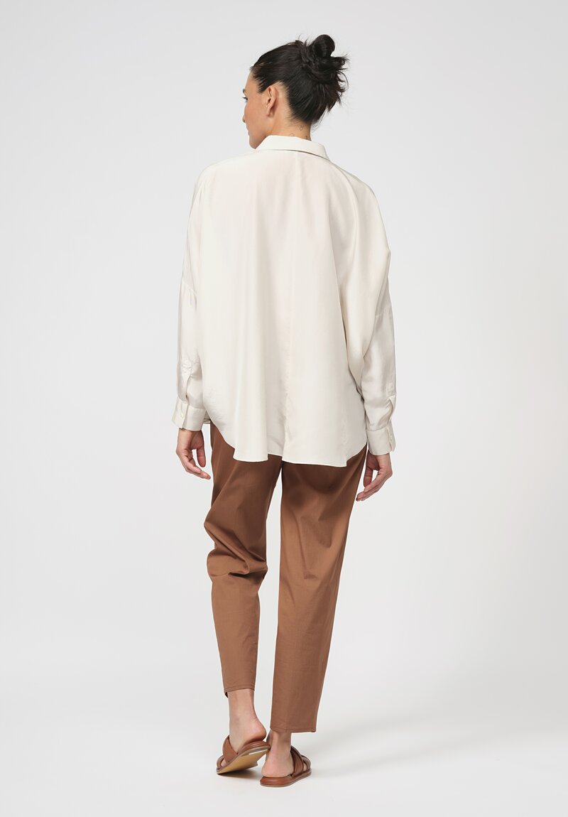 Antonelli Silk Cocco Shirt in Ivory White	
