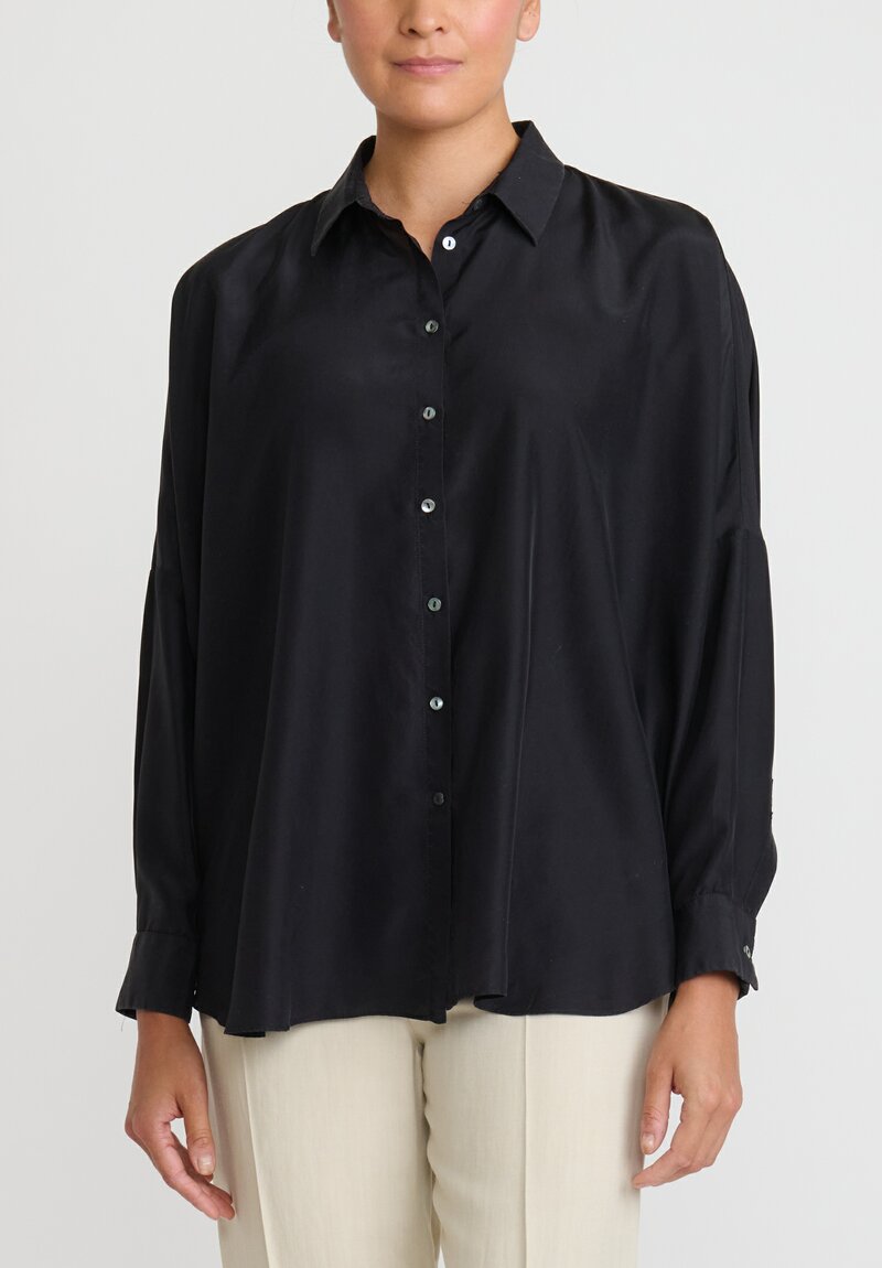 Antonelli Silk Cocco Shirt in Black	