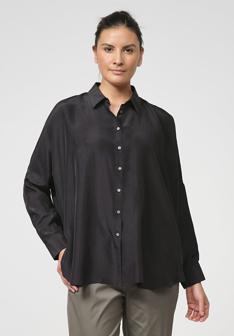 Antonelli Silk Cocco Shirt in Black	