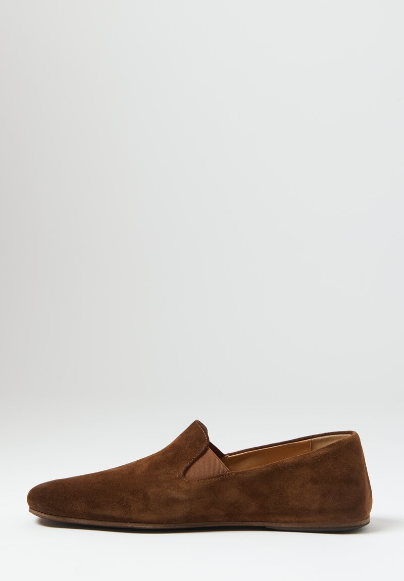 Marsell Suede Razza Pantofola Shoe in Chestnut Brown