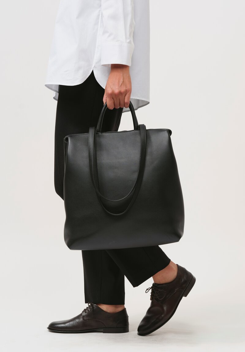 Marsell Large Leather Lunga Tote Bag in Black	