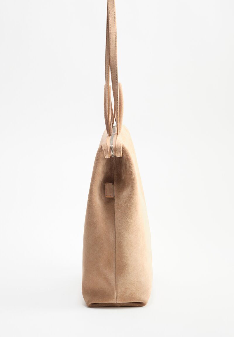 Marsell Large Suede Lunga Tote Bag in Hazelnut	