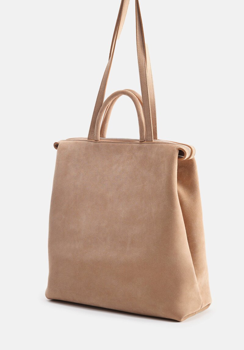 Marsell Large Suede Lunga Tote Bag in Hazelnut