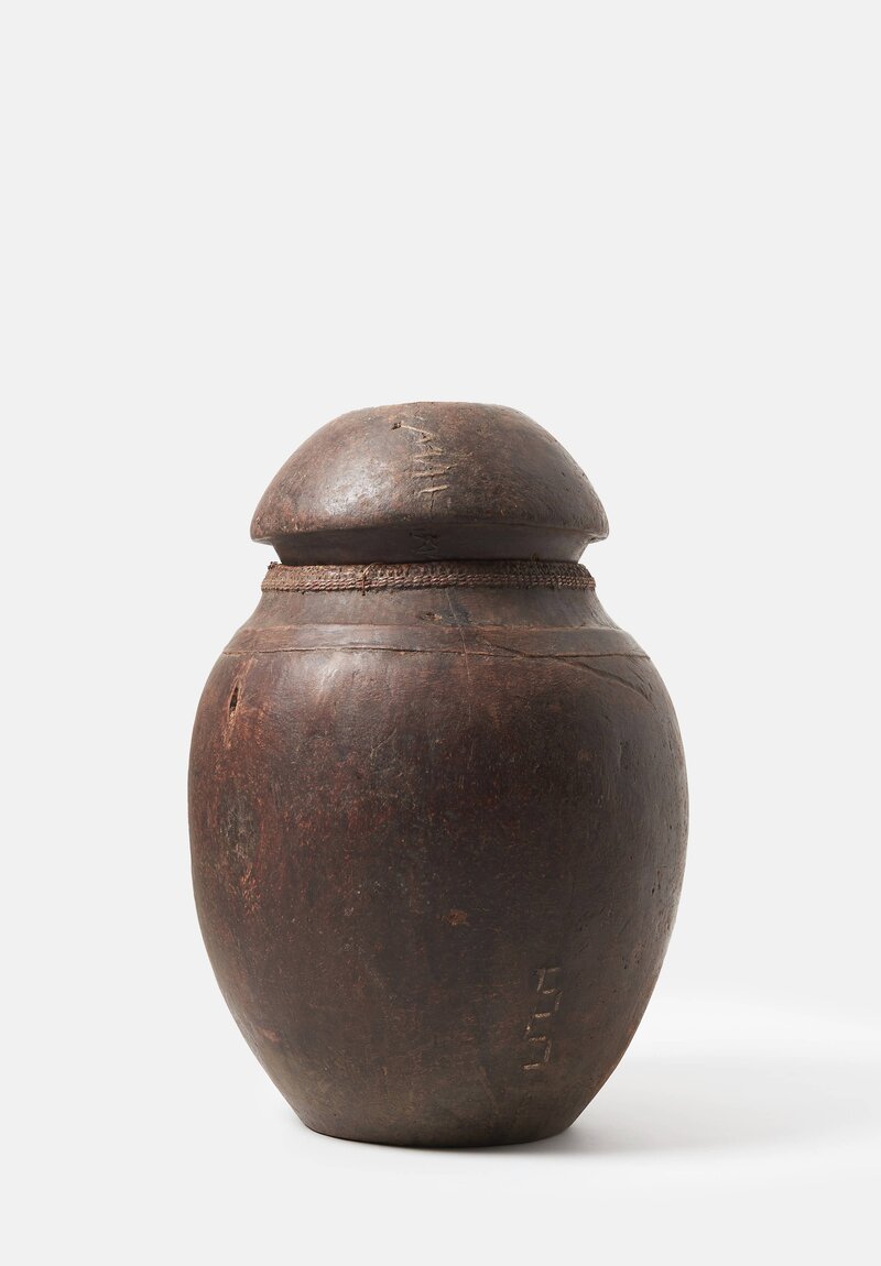Vintage Carved Wood Lidded Container from the Borana People of Southern Ethiopia	