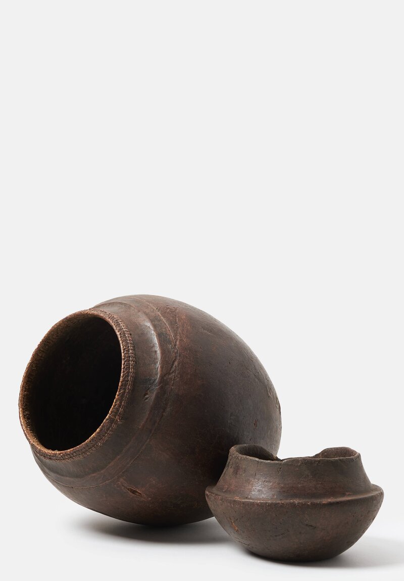 Vintage Carved Wood Lidded Container from the Borana People of Southern Ethiopia	
