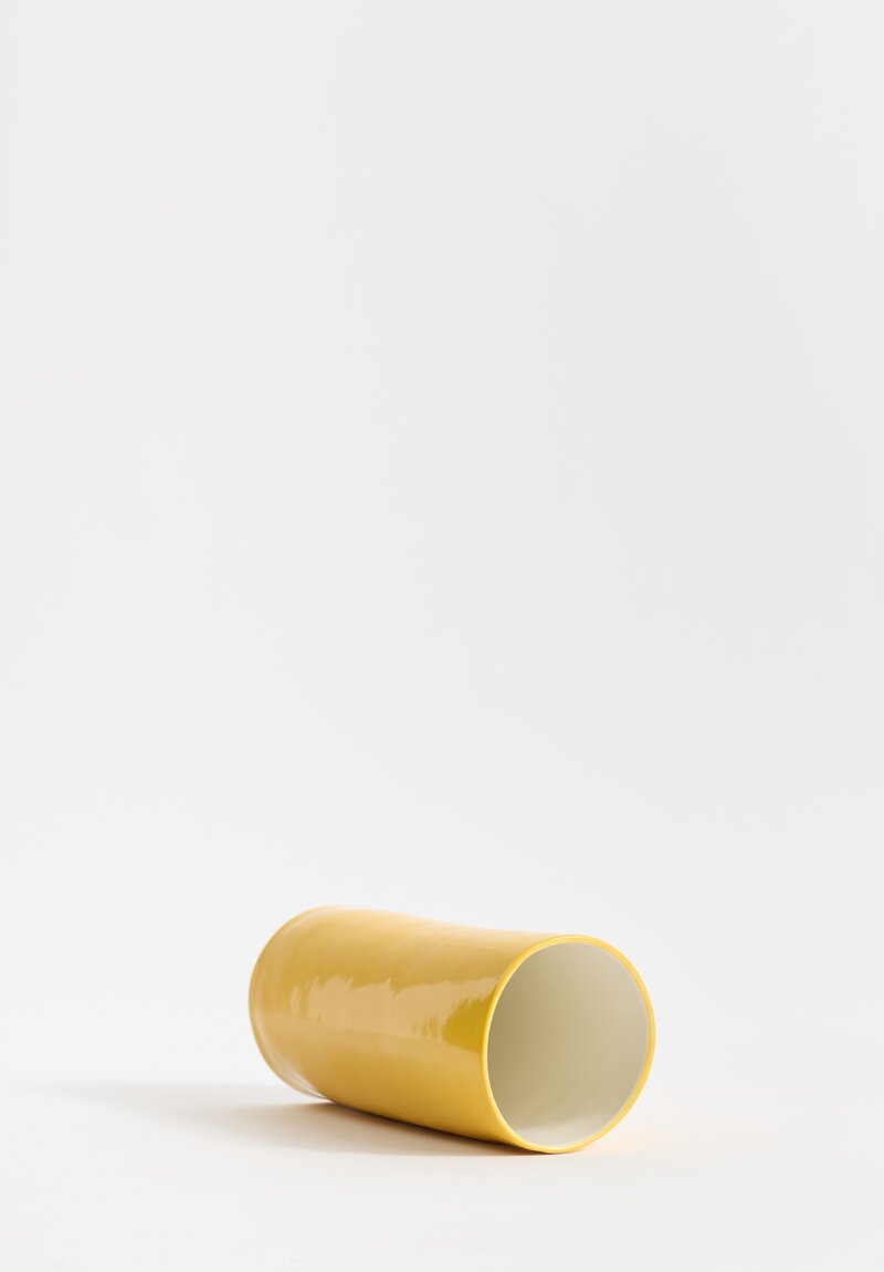 Bertozzi Handmade Porcelain Small Vase in Giallo Yellow	