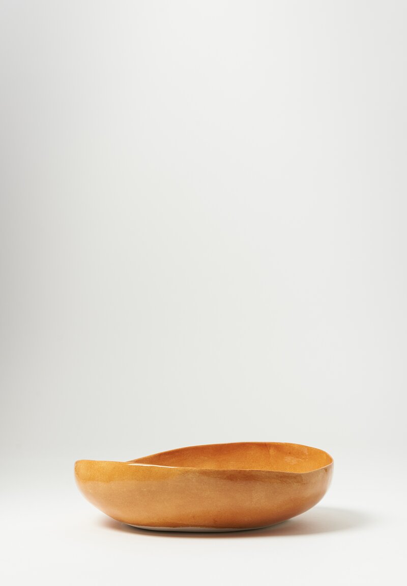 Stamperia Bertozzi Handmade Solid Large Pebble Bowl Bruno Brown	