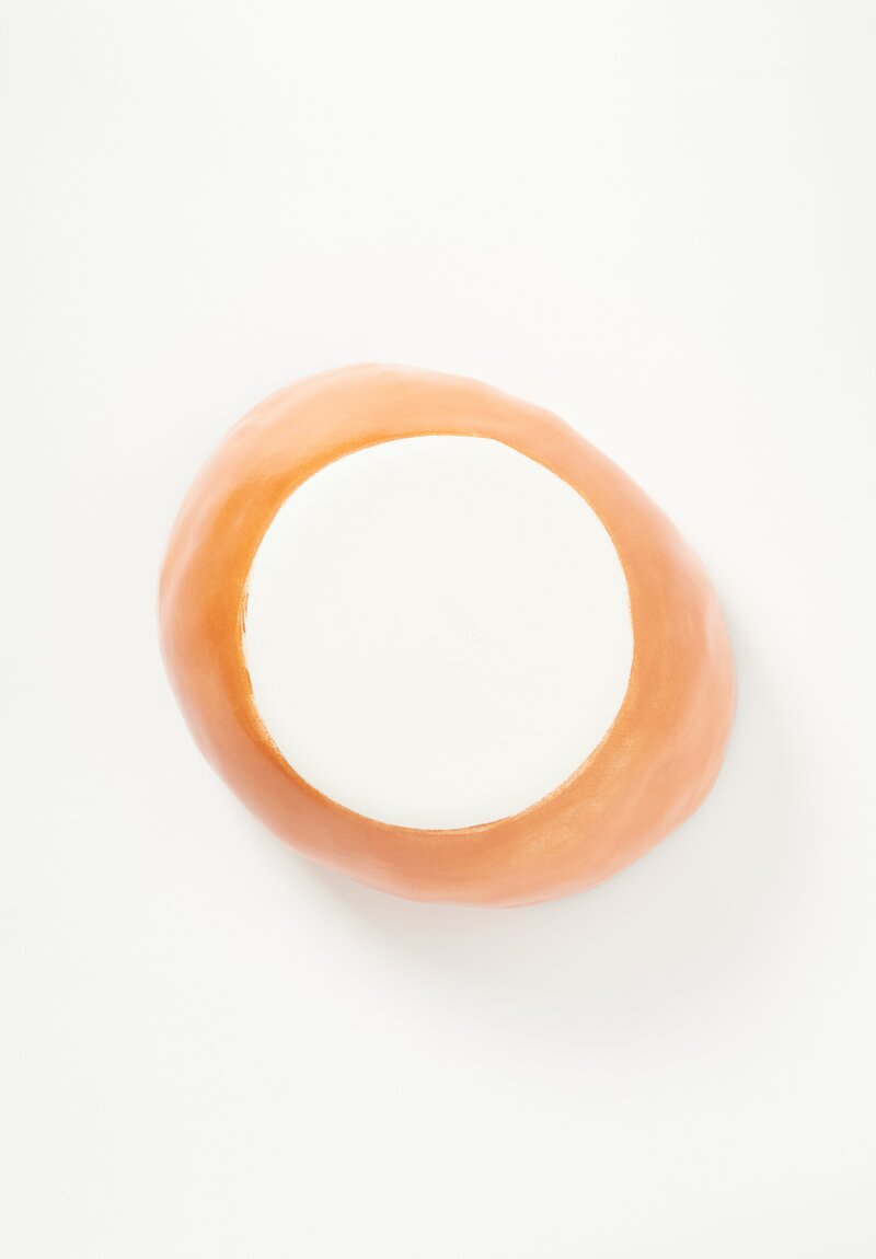 Stamperia Bertozzi Handmade Porcelain Solid Irregular Serving Bowl Arancio Orange	