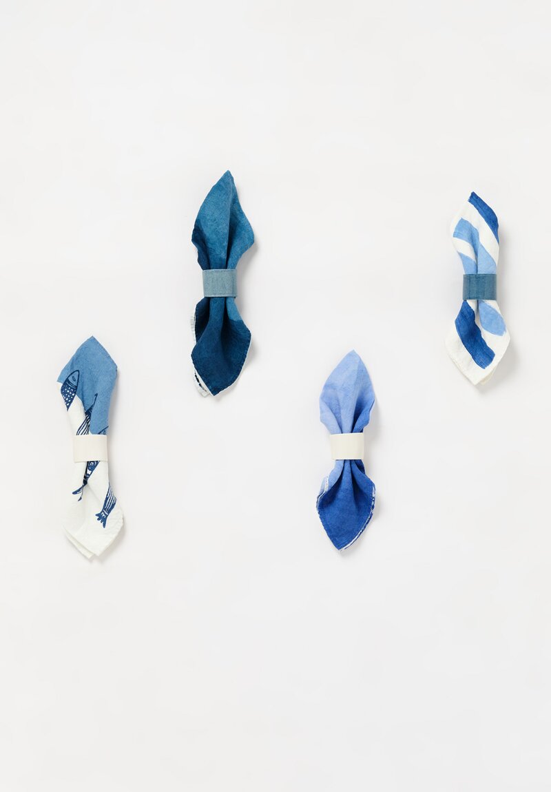 Bertozzi Handmade Porcelain Napkin Ring in Azzurro Blue