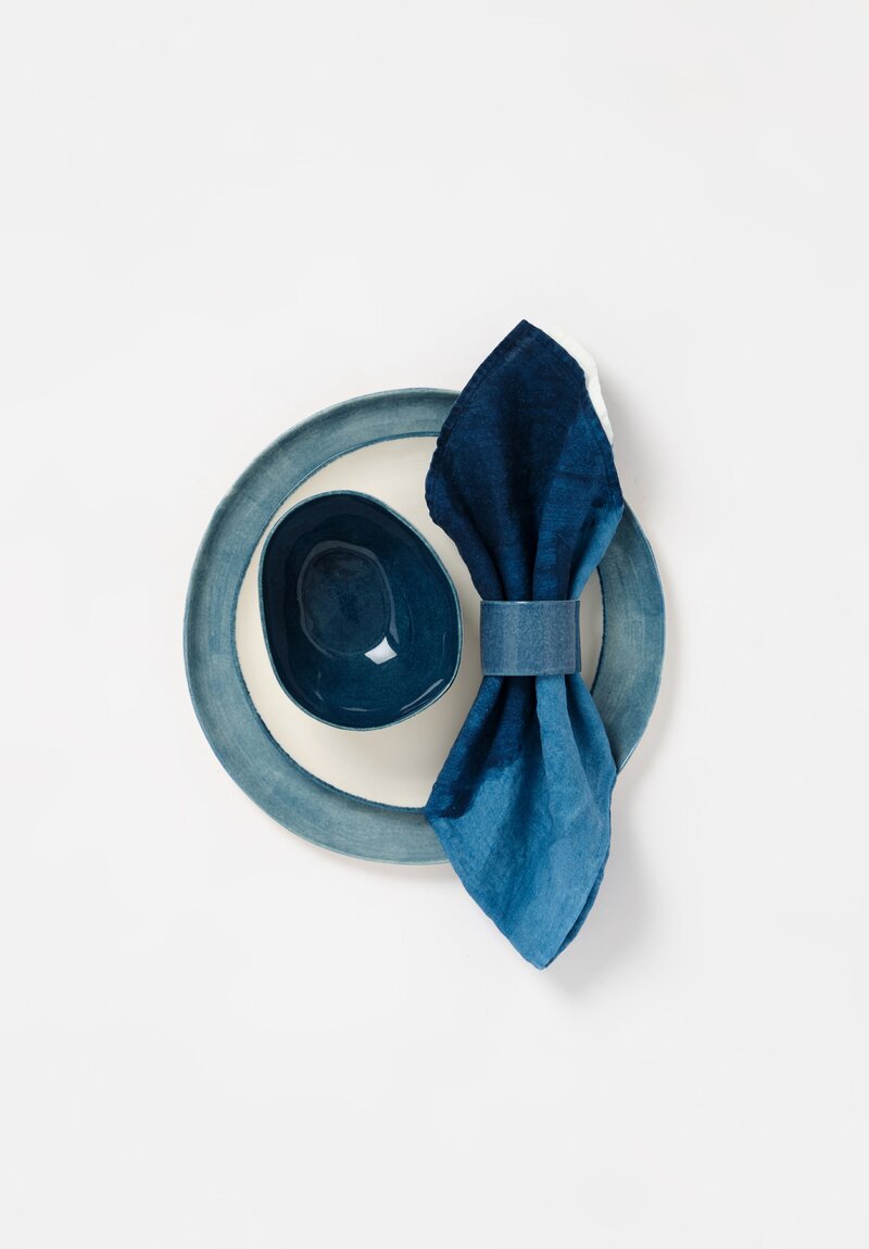 Bertozzi Handmade Porcelain Napkin Ring in Azzurro Blue