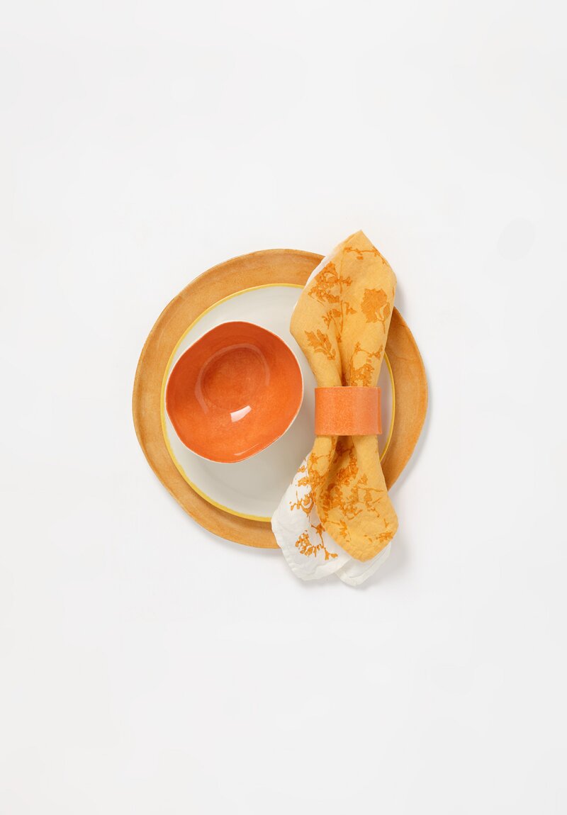 Bertozzi Handmade Porcelain Napkin Ring in Arancio Orange