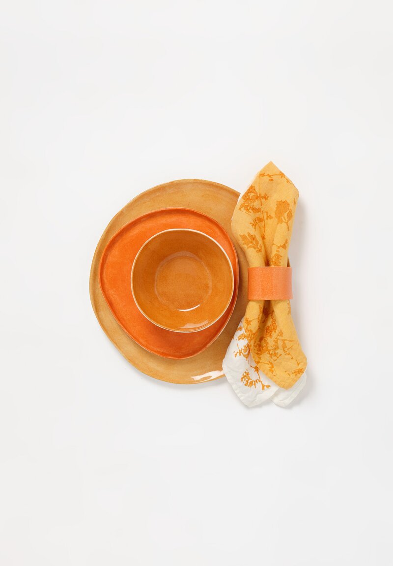 Bertozzi Handmade Porcelain Napkin Ring in Arancio Orange