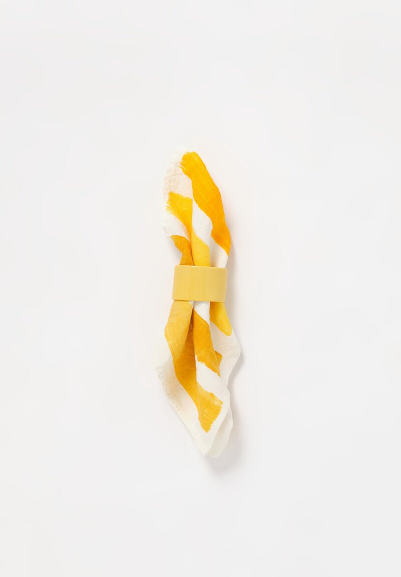 Stamperia Bertozzi Handmade Porcelain Napkin Ring Giallo Yellow