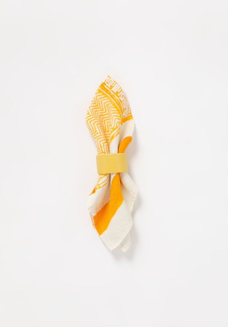 Stamperia Bertozzi Handmade Porcelain Napkin Ring Giallo Yellow