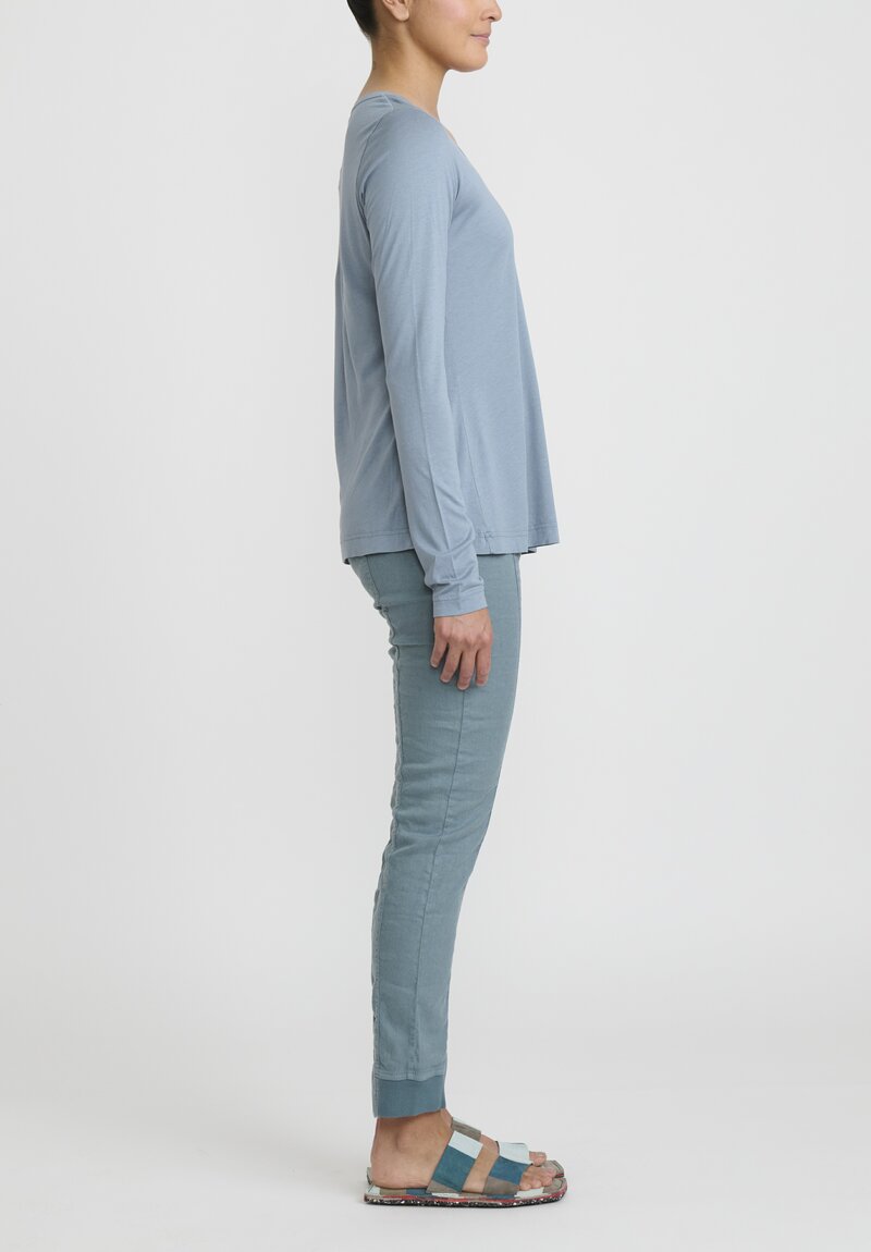 Rundholz Black Label Long Sleeve A-Line T-Shirt in Water Blue