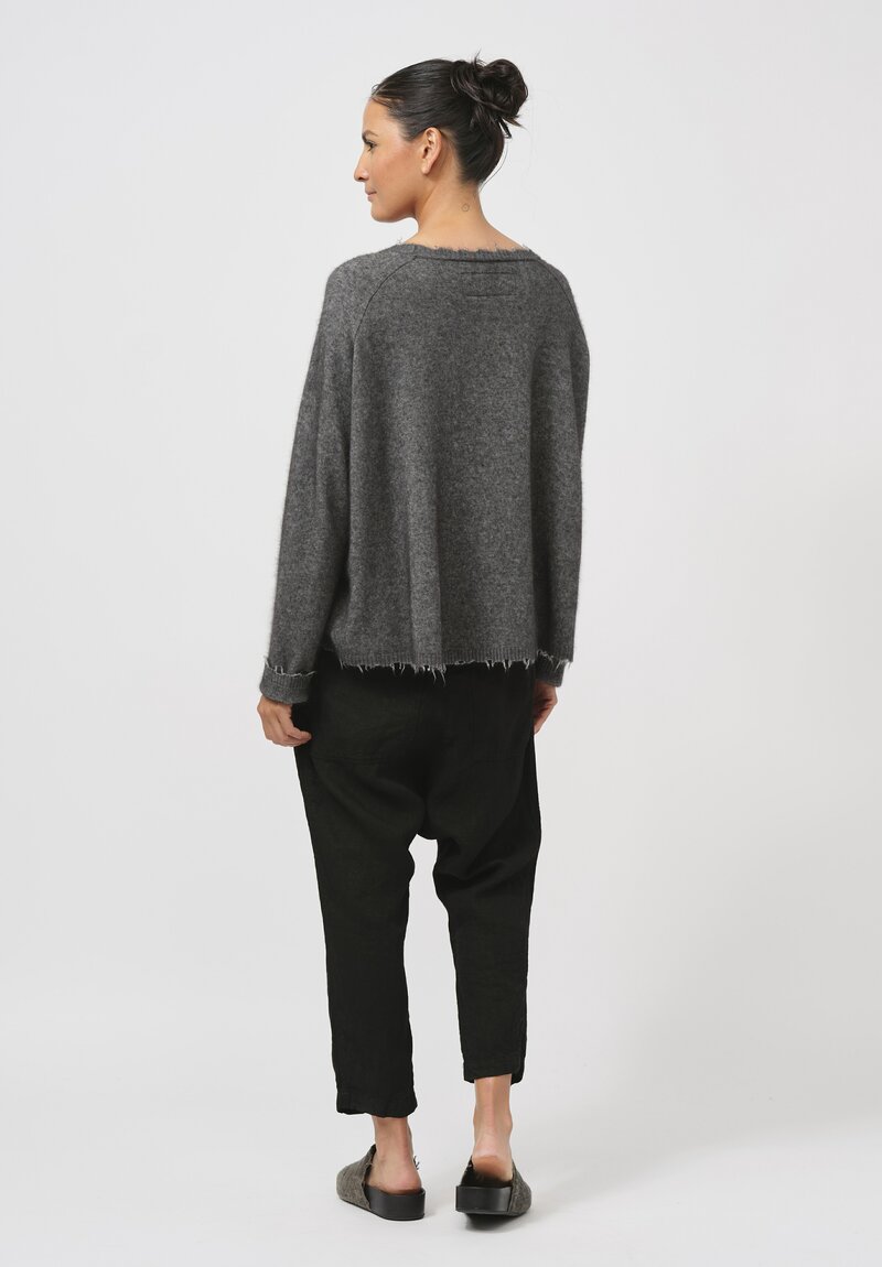 Rundholz Dip Linen Drop Crotch Pants in Black	