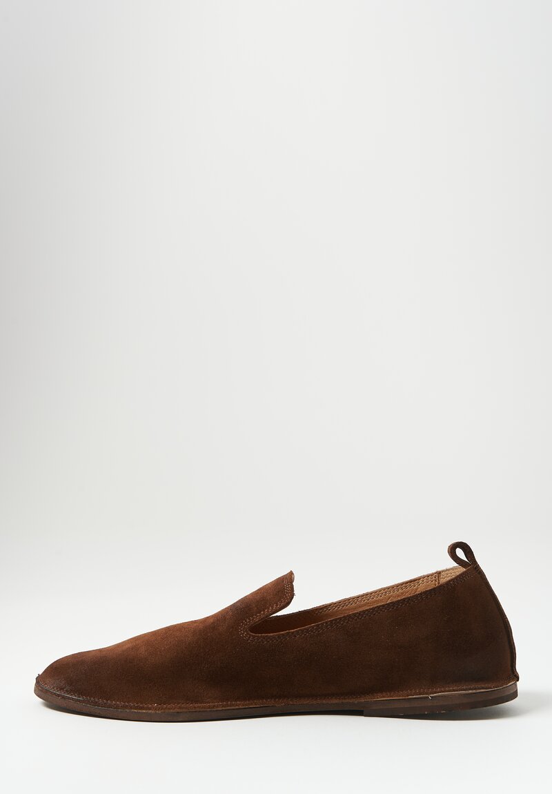 Marsell Suede Strasacco Pantofola Shoe in Marrone Brown