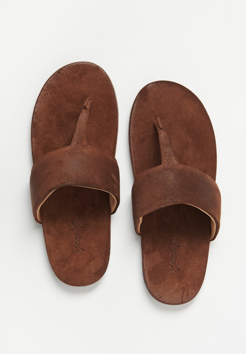 Marsell Suede Spanciata Sandals in Marrone Brown	