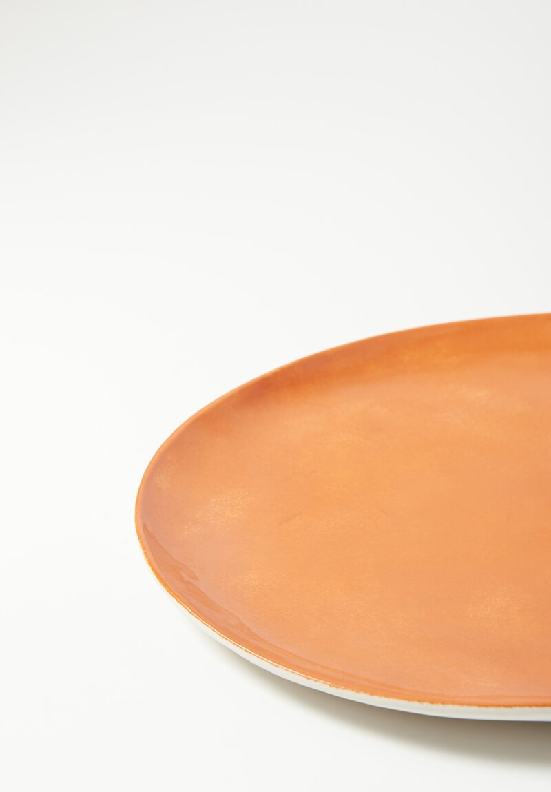 Stamperia Bertozzi Handmade Porcelain Large Oval Plate Mandarancio Orange	